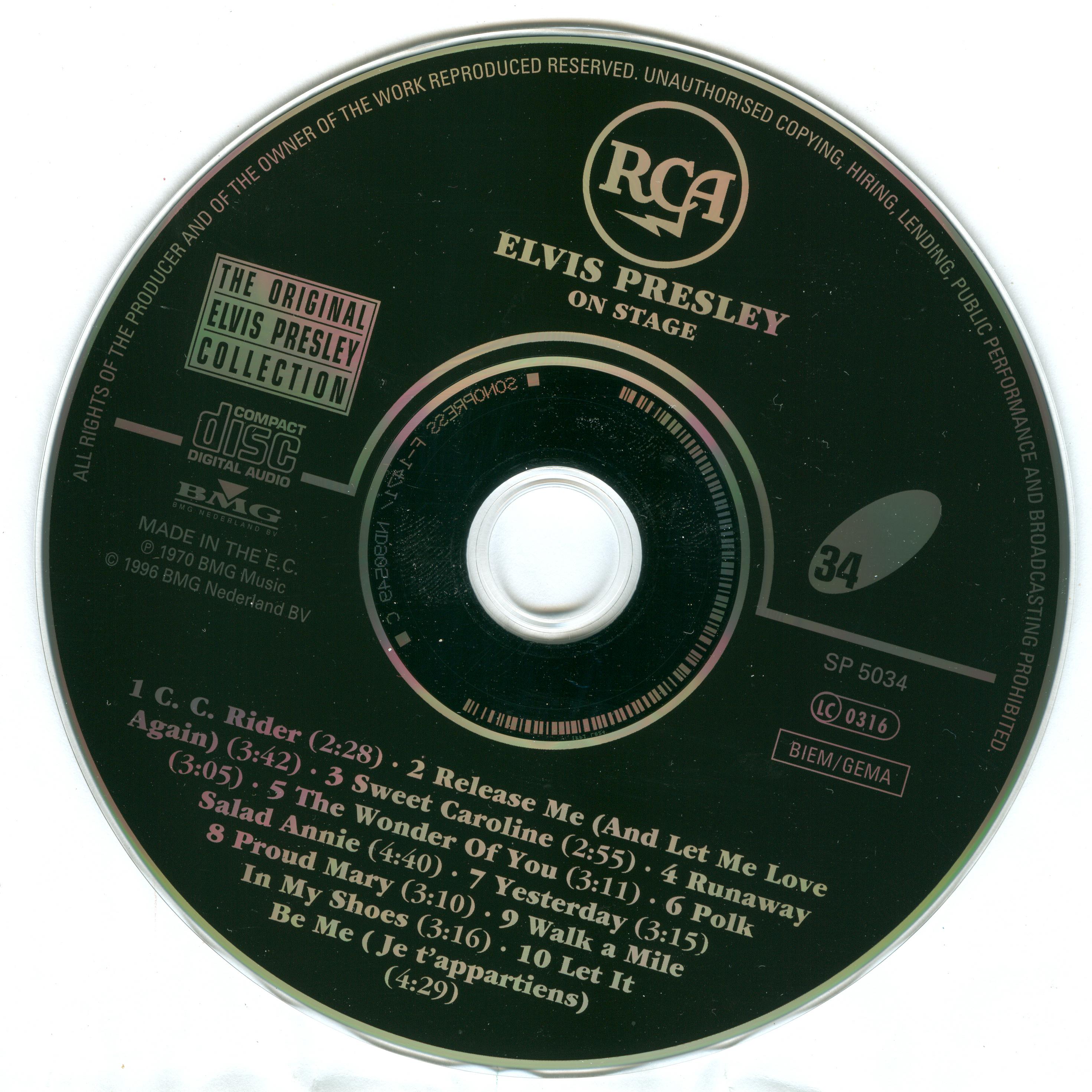 Elvis Presley  The Original Elvis Presley Collection 34; On Stage : CD